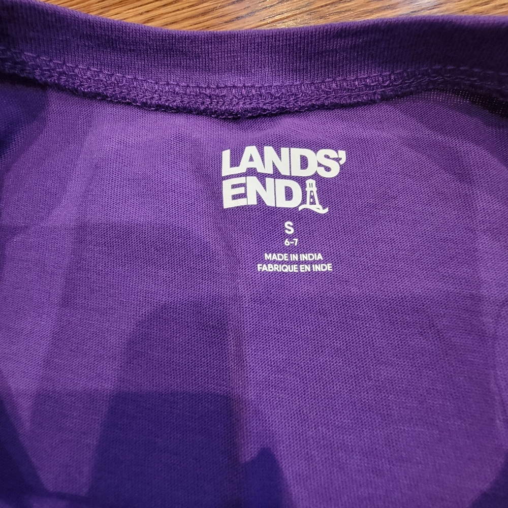 Lands' End Magical Unicorn Purple Graphic Long Sleeve Tee Girls Size S 6/7 NWT - Picture 7 of 10